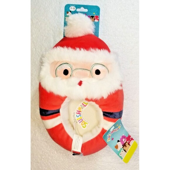 Squishmallow Santa Claus Kid's Slippers Plush Size is 11-12 NEW with TAGS CUTE - Picture 1 of 5